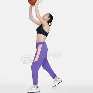 Pantalon de jogging taille élastique mince personnalisé pour femmes nouveau pantalon de survêtement de sport en toile en gros pour l'hiver Style avant plat - Product Image 4