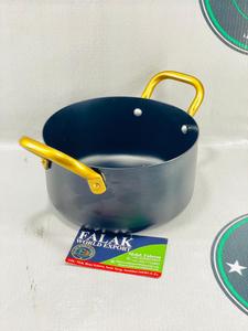 Olla de cazuela de metal negro elegante con asas doradas Cocina de lujo y comedor Sopa y olla de stock de Falak World Export - Product Image 2