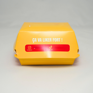 Caja Plegable Autoarmable de Papel para Alimentos con Logotipo Personalizado, Recubrimiento UV, para Empacar Hamburguesas/Pizza/Snacks, Kraft Corrugado - Product Image 3