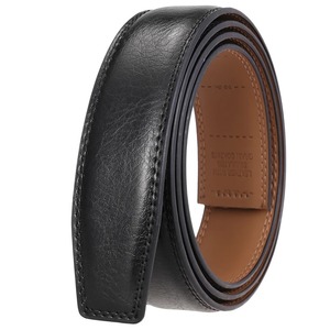 Genuine Leather Belt <b>Strap</b> Men's Automatic Buckle Belts Without Buckles <b>Ratchet</b> Belt - Product Image 6