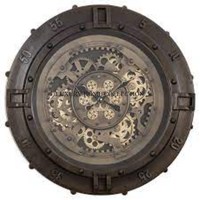 Horloges murales décoratives modernes et élégantes en métal avec des motifs noirs et dorés adaptés aux espaces de bureau à domicile haut de gamme