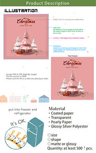 Etiquetas de laminación de brillo mate de película de 2,16x2,16 pulgadas, pegatinas de Halloween con logotipo de marca propia para restaurante de comida - Product Image 6