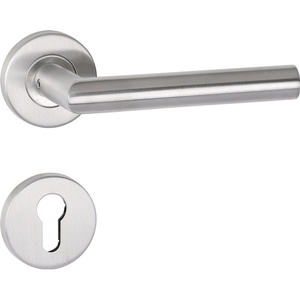 Manija de Puerta de Acero Inoxidable TECWERK FS-Garniture NW-495-1 VA 61, Doble D TS 40-58mm PZ Redonda DIN Izquierda/Derecha - Product Image 1