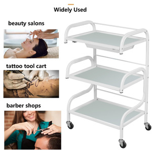 Carrito de salón de lujo moderno de acero inoxidable blanco simple OEM con aplicación de supermercado envío gratis USO COMERCIAL - Product Image 3