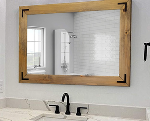 Hecho a mano en madera de acacia/Mango, este marco de espejo combina estilo y función para hogares, salones y salas de exposición por Craft Emporium. - Product Image 3