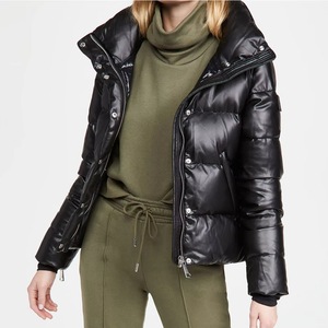 Meilleure vente femmes à manches longues bulle veste pour l'hiver couleur unie matelassé nouveauté extérieur chaud manteau - Product Image 3