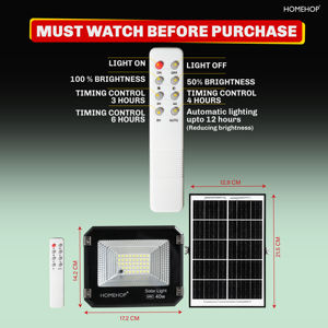 Homehop <b>Solar</b> Light Outdoor Home 40W LED Flood Waterproof Automatic Security Wall <b>Lamp</b> for Home, Garden, Balcony, Pathway - Product Image 4