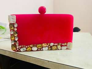 Elegant Resin Square Stone <b>Embellished</b> Fashion Evening <b>Clutch</b> - Product Image 6