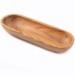 Customized Size Natural Finish Wooden Oblong Fruit Bowl 100pcs MOQ Home <b>Decorative</b> Table <b>Decorative</b> <b>Plate</b> Dish for Dough Salad - Product Image 5