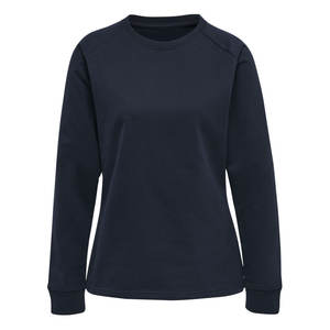 Jersey de cuello redondo de algodón transpirable ligero, sudadera para mujer, sudadera informal de manga larga de gran tamaño de longitud corta - Product Image 1