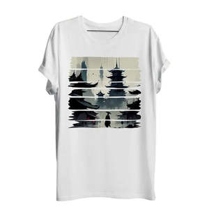 Camiseta 100% Algodón, Transpirable, Jersey, Estampado Digital, Pagode Japan City, Camiseta de Primera Calidad - Product Image 2