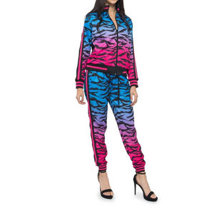 ชุดวอร์มผ้าฝ้ายหลายแถบลายเสือไล่ระดับสี2025สำหรับผู้หญิงเสื้อผ้าฤดูหนาวเซ็กซี่รัดรูปลายทาง - Product Image 4