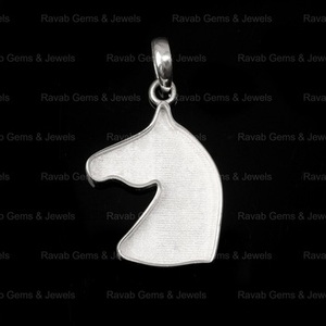 Pendentif de haute qualité en argent sterling 925, visage de cheval, serti de 30 mm, demi-monture, charme, pierre précieuse, résine, bijoux souvenir - Product Image 4
