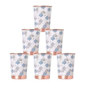 แก้วน้ำดื่มทองแดงหรูหราสง่างามและทนทานเหมาะสำหรับใช้ในชีวิตประจำวันแก้วเปล่าแบบ DIY - Product Image 1