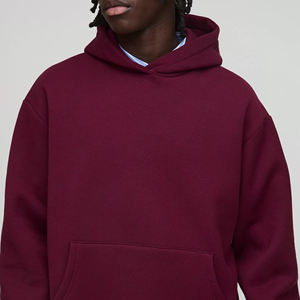 เสื้อมีฮู้ดแขนกราฟิกสำหรับผู้ชายขนาด600กรัมเสื้อฮู้ดเข้ารูปบ็อกซี่แบบไม่มีกระเป๋าไม่มีเชือก - Product Image 5