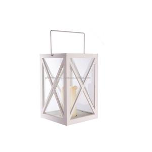 Lanternes de décoration intérieure en métal blanc de meilleure qualité beaux bougeoirs en bois bocaux à bougies matériau de haute qualité très demandé - Product Image 1