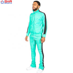 Logo privé personnalisé survêtements pour hommes empilés ensemble 2 pièces hommes manches longues respirant très résistant survêtements empilés pour hommes - Product Image 3