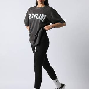 Vêtements de sport actifs imprimés avec logo personnalisé Vêtements de gym unisexe Polyester Plus Spandex Vêtements de sport surdimensionnés vierges de haute qualité pour femmes - Product Image 2