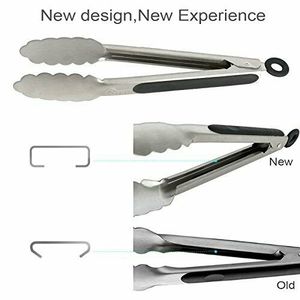 ที่คีบขนมปังสแตนเลสสีดำและสีเงินเครื่องครัวสำหรับบ้านโรงแรมเครื่องใช้ในบ้านที่สง่างาม - Product Image 4