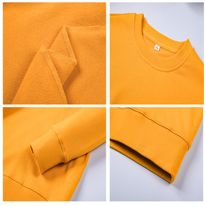 Sweat-shirt uni à col ras du cou unisexe avec logo personnalisé OEM sweat-shirts à capuche 100% coton vierge impression logo de haute qualité - Product Image 4