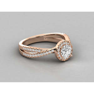 Bague pour femme en or 18 carats avec diamant solitaire rond de laboratoire, bagues en diamant brillant - Product Image 3