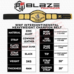 เข็มขัดแชมป์ซีรีส์อินเตอร์คอนติเนนตัลเฮฟวี่เวท แบบจำลอง เข็มขัดหนังแท้สั่งทำพิเศษสุดหรูจากปากีสถาน - Product Image 6