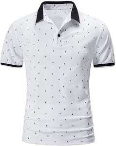 Chemises polo pour hommes en coton 100% à manches courtes anti-froissement pour couples en tissu jersey à carreaux Coupe régulière 240g - Product Image 1