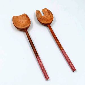 Accesorios de Lujo para el Hogar, Juego de Servidores de Ensalada de Acacia, Ecológicos, Aptos para Lavavajillas, Utensilios para Ensalada, Hechos en India - Product Image 3