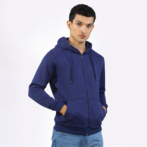 Sweat à capuche personnalisé en coton 100% pour homme, mode décontractée, sweat-shirt uni, polaire d'hiver, col à capuche, fermeture éclair thermique - Product Image 4