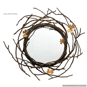 Large Size <b>Tree</b> <b>Branch</b> Shape Bathroom Wall Mirror Gold Shiny Polished Aluminium Casted Modern Design Hotel and Home Decor Supply - Product Image 3
