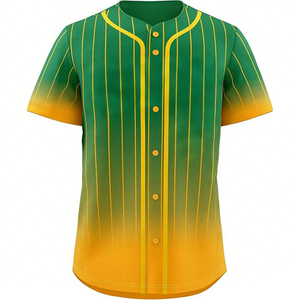 Bouton de sublimation personnalisé maillot de baseball hommes respirant polyester uniforme broderie impression vierge maillot de softball vente - Product Image 3