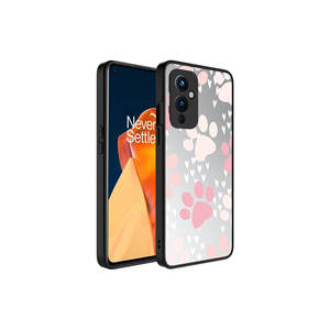 Coque miroir JoieCreatif Premium pour OnePlus 9 5G, motif patte, en silicone brillant et PU, protection caméra, emballée - Product Image 1