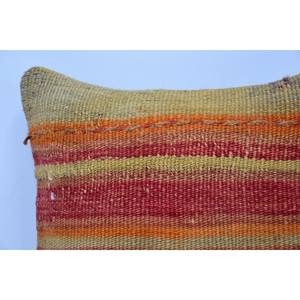 Oreiller en laine patchwork Kilim multicolore 18x18 pouces Coussin décoratif de luxe Feuilles vintage tissé à la main Coussin 12x12 pouces - Product Image 2