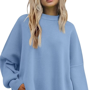 FALL FASHION WOMEN CHRISTMAS <b>SWEATER</b> OVERSIZED BATWING CREWNECK SIDE SLIT <b>KNIT</b> PULLOVER TRENDY <b>LOOSE</b> CASUAL TOP NEW - Product Image 1