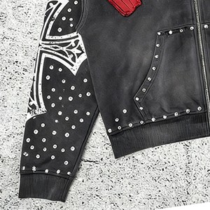 เสื้อฮู้ดดี้แบบยูนิเซ็กซ์ ประดับคริสตัลวิบวับ สไตล์สตรีทแวร์สำหรับฤดูหนาว ผลิตจากผ้าฝ้ายฟลีซ 100% เป็นมิตรต่อสิ่งแวดล้อม สามารถปรับแต่งได้ตามต้องการจากโรงงาน - Product Image 5