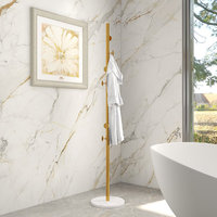 Supports de manteau de base de marbre de vente chaude avec la poudre d'or enduite porte-manteau de conception unique et élégante support de tissu support de chapeau pour la maison