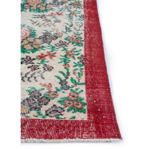 Tapis en laine vintage 9x12 rouge-orange noué à la main, motifs floraux rectangulaires en patchwork pour couloir et entrée - Pae-2272 - Product Image 4