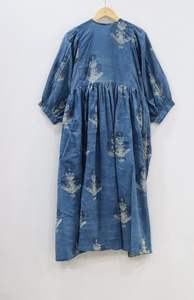 Natural Indigo Midi Maxi vestido suelto silueta patrón Floral Casual fiesta desgaste para verano Mini vestido - Product Image 5