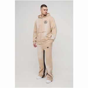 Oversized 100% Cotton Pullover Hoodie for Men Drop Shoulder Design High Quality 3D Embroidery Solid Available <b>Large</b> Sizes Winter - Product Image 2