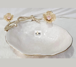 Cuencos de decoración de tallo blanco y dorado de Granada, cuencos de Coral de Metal de lujo antiguos para cuencos de servicio de mesa de comedor de gran venta - Product Image 5