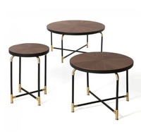 Tables basses rondes en métal avec plateau en marbre noir, mobilier moderne idéal pour la maison ou l'hôtel, tables basses très demandées, best-sellers.