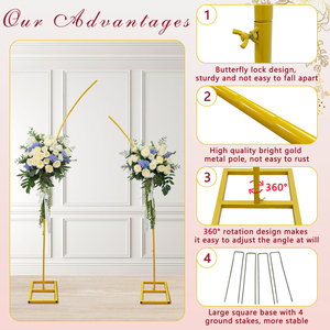 Supports d'<span class=keywords><strong>arche</strong></span> de mariage en métal de 8,2 pieds et 6,5 pieds, supports semi-circulaires pour ballons, <span class=keywords><strong>arche</strong></span> de toile de fond en forme d'<span class=keywords><strong>arche</strong></span> - Product Image 3