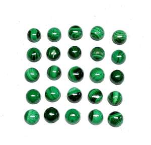 Pierres précieuses en malachite verte naturelle de 4 mm, lisses, cabochon, qualité AAA, pierres semi-précieuses calibrées, fabrication de bijoux, couleur IGI - Product Image 1