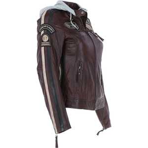 Vestes en cuir tendance pour femmes, personnalisées, automne-hiver, design à col rabattu, manches longues, respirantes, coupe-vent, imperméables - Product Image 2