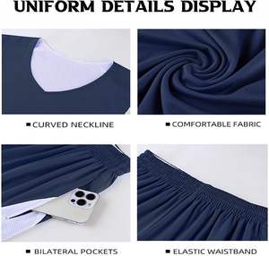 Venta caliente al por mayor de los hombres personalizados de malla de baloncesto Jersey sublimación uniformes deportivos pantalones cortos ropa de baloncesto Reversible - Product Image 4