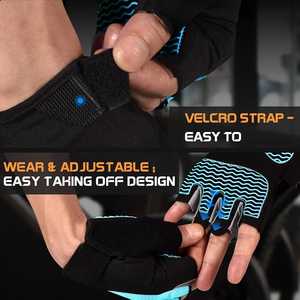 Gants de fitness demi-doigts unisexes antidérapants respirants en néoprène imperméables pour la salle de sport en plein air pour la musculation, l'haltérophilie et le cyclisme - Product Image 4