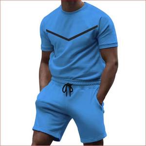 Wholesale Custom <b>Men's</b> Tracksuit <b>Shorts</b> & T-Shirt Gym Sports Summer Organic Cotton <b>Fleece</b> Quick Dry Twin Set - Product Image 2