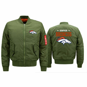 Manteau épais d'hiver volant pour hommes, couleur personnalisée, blouson aviateur, bouton, motif solide, tissu 100% polyester, service OEM disponible à l'avant - Product Image 1