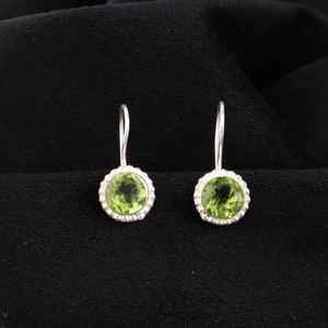 Boucles d'oreilles en péridot, argent sterling plaqué or, certifiées IGI, bijoux élégants pour femmes, cadeau de fête - Product Image 1