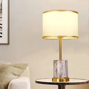 Lampe de table moderne texturée en marbre avec finition élégante en marbre pour la maison, le bureau, la chambre à coucher et le salon | Vente en gros OEM - Product Image 1